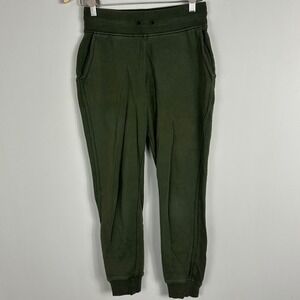 Lululemon Warm Down Joggers Camo Green Womens Size 8 Cotton Terry Sweatpants